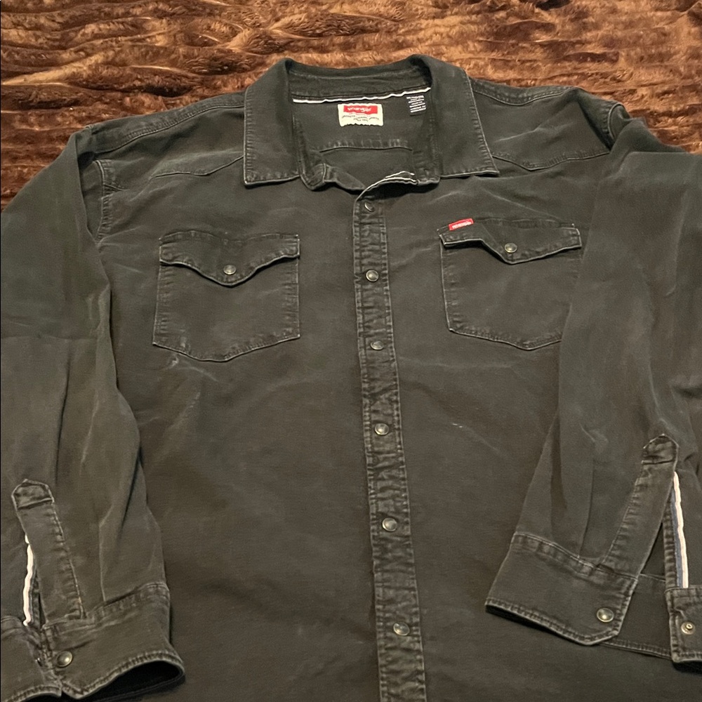 Wrangler Black Casual Button Down Shirt